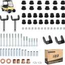10L0L Golf Cart Deluxe Front and Rear End Repair Kit for Club Car DS 1992-Up Gas & Electric Models with Kingpins/Delta A Arm Bushings/Front & Rear Leaf Spring Bushings and Bolts/Clevis