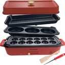 Multifunctional Electric Griddle Electric Grill Nonstick Baking Maker with 3 Interchangeable Pans For Takoyaki Cake Pop/ Mini Pancake/ Fried Steak