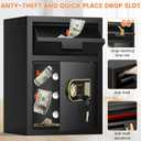 2.8 Cubic Drop Safe for Business, Anti-Theft Drop Slot Safes for Money with Digital Combination Lock & Spare Keys, Cash Depository Safe with Drop Box for Home Retail Store Business