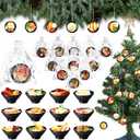 12 Sets Ramen Bowl Ornaments Hanging Christmas Tree Ornament Japanese Food Ornaments Ramen Party Favors Gifts Bulk with Drawstring Organza Gift Bag