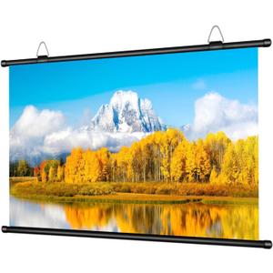 110 inch Projector Screen, XIAOHUI Portable Movie Projector Screen for Outdoor Indoor with 3 pcs Adhesive Hook, 4K Hanging Projection Screen for World Cup Room Wall, Anti-Glare, 16:9 HD