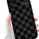 Newseego for iPhone 17 Pro Max Case, Cute Luxury Black Lattice Checker Pattern Design Case for Girls Women Men Soft TPU Bumper Anti-Scratch Shockproof Camera Protective Cover for iPhone 17 Pro Max