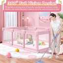Pink Large Baby Playpen, Playpen 74x50 for Girl, Large Baby Play Yards Indoor & Outdoor, Sturdy Safety Girls Play Pen with Soft Breathable Mesh, Toddlers Activity Center with Anti-Slip Base