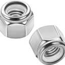 1/4-20 Nylon Insert Hex Lock Nuts Locknuts, 304 Stainless Steel 18-8, Bright Finish, 25 PCS (1/4"-20)