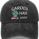 Gardening Gifts for Women - Gardening Hat Embroidered Breathable Cute Baseball Cap for Mom, Wife Outdoor Work (Gray)