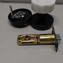 dairazan Modern White Marble Door Knob, Interior Privacy Door Handle with Matte Black for Bedroom Bathroom,Keyless Design