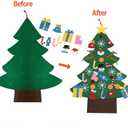 Patina DIY Felt Christmas Tree Wall Dcor, Interactive Holiday Decoration with 32pcs Ornaments, Space-Saving Seasonal Accent for Doors, Living Rooms & Hallways