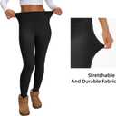 Fleece Lined Leggings for Women Buttery Soft High Waisted Tummy Control Winter Warm Legging Pants (Black, L)