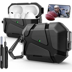 For AirPods Pro 3rd Case (2025 New),Secure Lock & Phone Stand Design Compatible with Airpods Pro 3 Generation Cover with Cleaner Kit-Balck