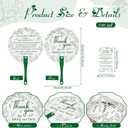 Cinrobiye 100 Sets Wedding Hand Fans Bulk for Guests, Handheld Fans with Thank You Cards, Outdoor Bridal Shower Favors