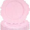 Tomeurperf Pink Charger Plates Bulk 10Pcs - 13" Elegant Pink Chargers for Dinner Plates, Wedding & Event Decorative Charger Plates Set