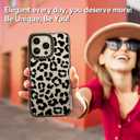 Compatible for iPhone 15 Pro Case Cute Aesthetic - Durable Shockproof 6.6 ft Drop Impact Phone Case Cover with Funny Fashion Big Black Leopard Print 6.1" Black