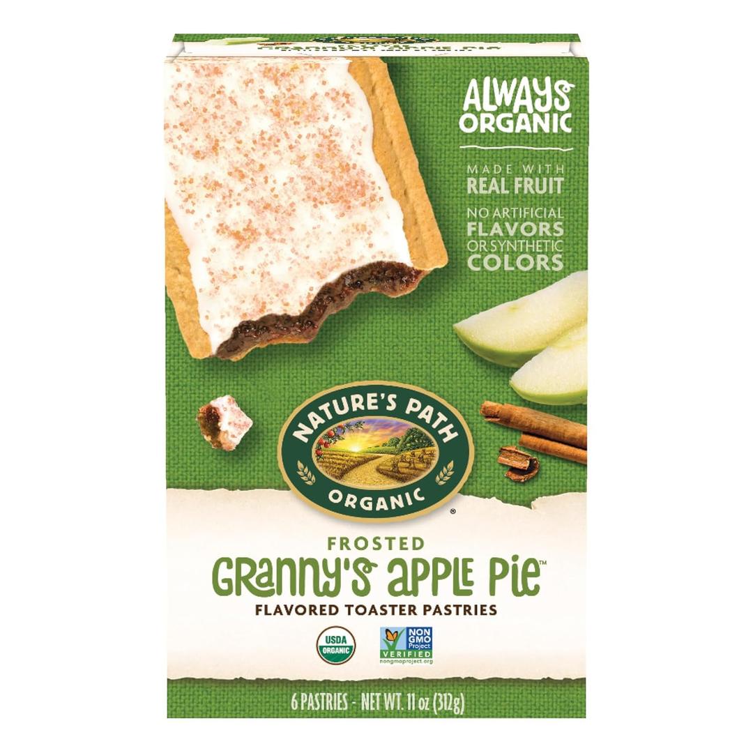Nature's Path Organic Frosted Grannys Apple Pie Toaster Pastries, 11 oz (Pack of 1), Non-GMO, BB Date: 08/10/2025