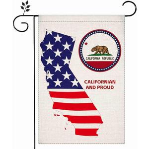 2 x California Flag-Californians and Proud Double Sided Garden Flag,12x18 Inches,Suitable for Lawn,Party,All Seasons-Decorative Banner,Flag Holder Not Included (blue&red&white)