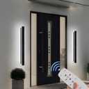 2pcs Modern Long Outdoor Wall Light 39.4in Black Exterior Wall Lighting IP65 Waterproof Garage Outdoor Wall Sconce 3000K-6000K Dimmable LED Lights Linear Wall Light For House Porch Patio