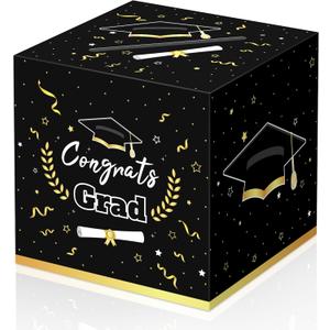 Kelool Graduation Card Box 2026 Graduation Decorations 2026 Congrats Grad Card Boxes 9x 9 x 9 inches Gift Cards Box for Graduation Party Favors Decor Supplies Props