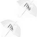 Mr and Mrs Wedding Umbrells, 2 Pack Clear Umbrella for Rain, Large Bubble Umbrella for Weddings