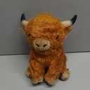 Highland Cow Stuffed Animal,10.5 inches Realistic Cow Plush Toy,Animal Cattle Plush Farm Toy,Farm Plushie Christmas Birthday Present for Boys Girls Kids Grandchildren (Brown)