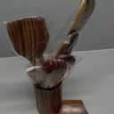 9 Piece Natural Teak Wooden Kitchen Utensil Set with Spoon Rest - Comfort Grip Cooking Spoons and Utensils Holder