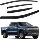 4 PCS Window Visors Deflectors Fit for 2019-2025 Chevrolet Silverado/GMC Sierra 1500 Crew Cab, Rain Guards for 2020-2025 Silverado/Sierra 2500 HD & 3500 HD, 2022 Limited Model, Outside Mount