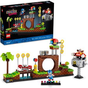 LEGO Ideas Sonic The Hedgehog  Green Hill Zone 21331 Collectible Set, Nostalgic 90's Gift Idea for Adults with Dr. Eggman Figure and Eggmobile