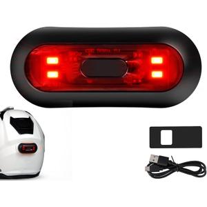 Bike Helmet Light, Motorcycle Helmet Brake Light/Bike Bicycle LED Safety Warning helmet Lights for Night Riding, Rechargeable Battery & IPX6 Waterproof