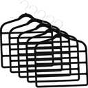 PRETYZOOM 3pcs Multi-Layer Pants Hanger Rack Space Saver Hangers for Pants Black Home Clip