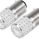 PHINLION 1157 Red LED Light Bulbs, Super Bright P28/8W 2057 2357 1034 7528 BAY15D Bayonet Dual Contact Bulb for Brake Tail Stop Rear Turn Signal Blinker Lights, Pack of 2