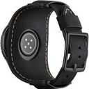 Compatible with Samsung Galaxy Watch 7/6/5/4/Watch 42mm/Watch 3 41mm/Active 40mm/Active 2/Gear S2 Classic/Sport /Fossil Q Gazer/Ticwatch 2/Garmin Vivoactive 3 Bands, 20mm Vintage Cuff Genuine Leather Band Strap for Men Women (Black)