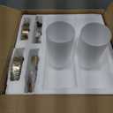 Gold Wall Sconces Set of Two 2-Light Modern Wall Light 3.93"(W)*15.4"(H) Bathroom Vanity Light Milky White Glass