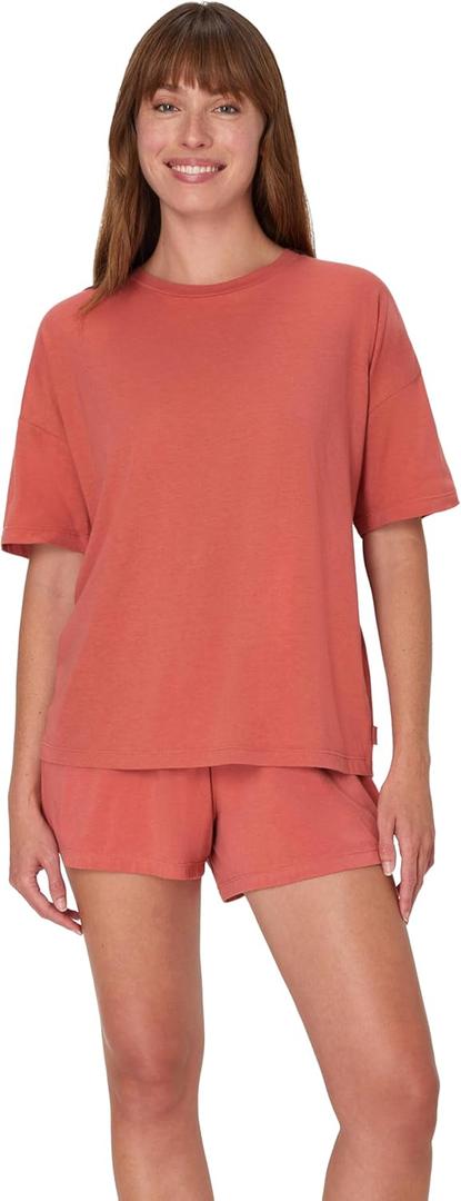 Hanes Women's Pajamas Set, Comfywear Pajamas for Women Set, Originals SupertSoft Loungewear, T-Shirt & Sleep Shorts, S