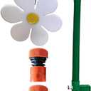 Crazy Daisy Sprinkler, 360 Rotating Dancing Flower Water Sprinkler, Decorative Watering Tool, Easy Hose Connection, Sturdy Material, 76cm, for Gardening (White)