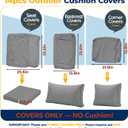 HOMREST 14-Piece Outdoor Cushion Covers Set for Patio Furniture, Reversible Double-Sided Sofa Slipcovers with Zipper, Water-Repellent Replacement Covers Only (Grey, 25.625.63.9in)