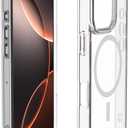 For iPhone 16 Case,Compatible with MagSafe,Transparent Shockproof White Phone Case