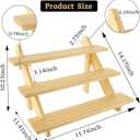 Acrux7 2 Pack 3 Tier Wooden Display Stand, Wooden Earring Display Wood Cupcake Stands, Detachable Wood Tiered Jewelry Card Display Stand with Groove for Jewelry Cupcake Vendors Retail Party Home