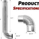 3" Stainless Steel Direct Vent Kit, Includes 3-Inch Outer Diameter Elbow and Vent Pipe, Water Heater Vent Pipe Kit for Gas Tankless Water Heater