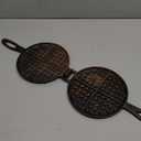  Round Cast Iron Waffle Iron Easy Clean Two Piece Hinged Non Electric Waffle Maker For Commercial Breakfast Kitchens