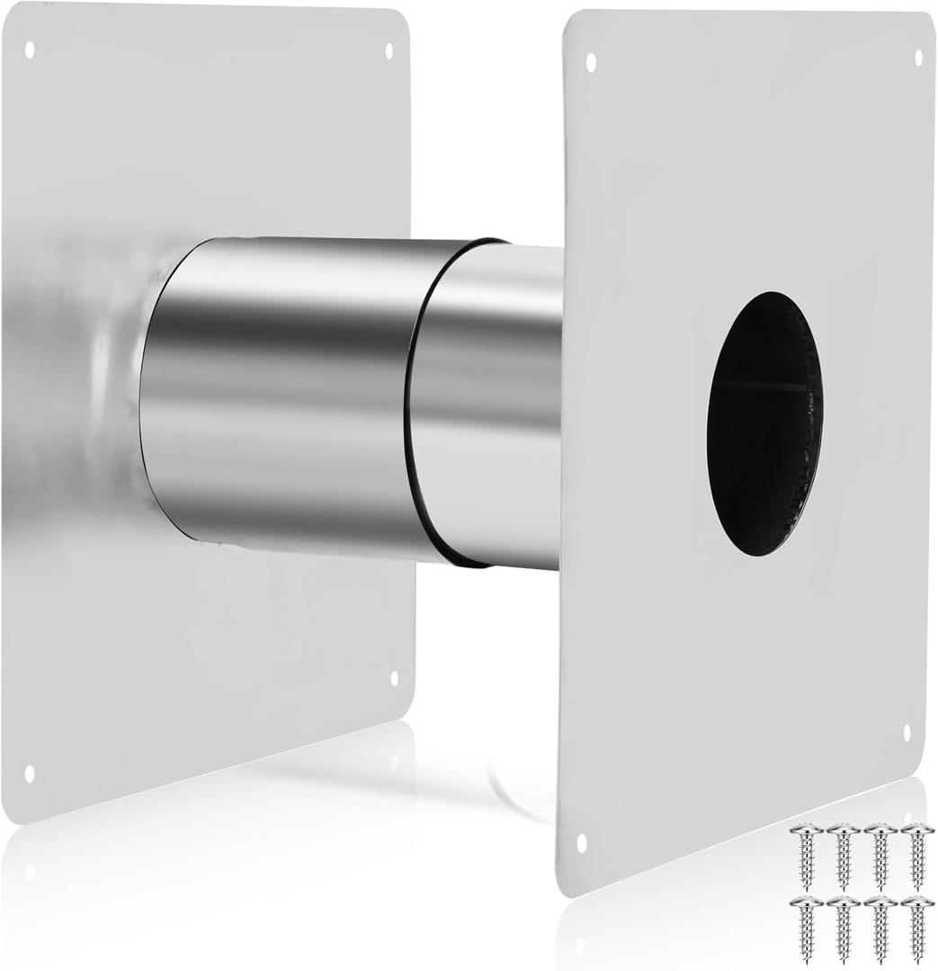 3.15" Thickening Stainless Steel Vent Wall Thimble,Suitable for Walls Ranging from 4.7 "to 7.0",for Indoor Gas Tankless Water Heater,Ideal for Home Heating and Bathroom Setups (Silver)