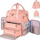 Nail Polish Organizer Bag - Travel Case Holds 70 Bottles, 2 Removable Cases & Tools Storage Pockets (Sweet Pink)