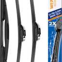 22"/22"/12" Windshield Wipers Compatible with 2008-2013 Chevrolet Chevy Suburban 1500 2500 Front and Rear Wiper Blades for My Car Original Equipment Automotive Replacement (Set of 3)