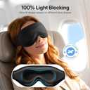 LitBear Long Lash Sleep Mask for Women Men Side Sleeper, 3D Contoured Light Blocking Sleeping Mask, Soft Comfortable Eye Mask Sleep with Adjustable Strap, Pouch for Travel, Black