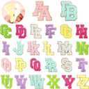 52 Pcs Self-Adhesive Chenille Letters Patches, A-Z Alphabet Applique Patches Stick on Letters Embroidered Letter Stickers for Clothing, Makeup Hats, Bags, Backpacks, laptops (Multicolor) (52pcs)