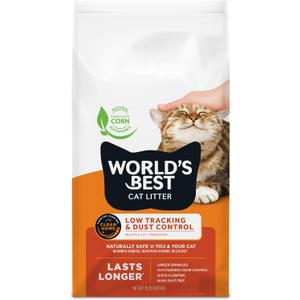 WORLD'S BEST CAT LITTER Low Tracking & Dust Control Multiple Cat Unscented 15-Pounds - Natural Ingredients, Quick Clumping, Flushable & Made in USA - Long-Lasting Odor Control & Easy Scooping