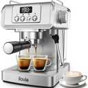 ILAVIE Espresso Machine 20 Bar with LCD Display, 60oz Water Tank, Dual Cup Coffee Maker with 266°F Steam Milk Frother, Stainless Steel Coffee Machine for Cappuccino & Latte – Compact & Easy to Use