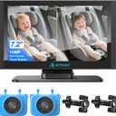 Artman Baby Car Camera for 2 Kids, IPS Touch Screen Baby Car Monitor with 7.2'' HD 1440P,Dual IR Night Vision Cameras, Easy No-Damage Install Ideal Car Seat Monitor for Parents and Pet Owners