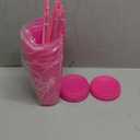 Bokon 12 Pieces Pink Tumbler Bulk 24 oz Birthday Cup with Straw and Lid 21st Birthday Decorations for Her Ice Reusable Coffee Cup Drinking Mug Tumbler for Girl Women Party Favor Supply(Finally 21)