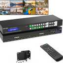 MT-VIKI 4K HDMI Matrix Switch 8X8 w/Web GUI & Audio Extraction w/Remote, 4K@30Hz, Rack Mount Switcher & Splitter, EDID, RS232, LAN Port, APP, Fit 1U 19'' Rack for Conference Room, Church, Bar