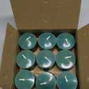 8 Hour Green Votive Candles for Weddings Party Spring and Emergency, Set of 9 Unscented Bulk Candles for Restaurants and Home Decoration (1.25 inch, 9 Pack)