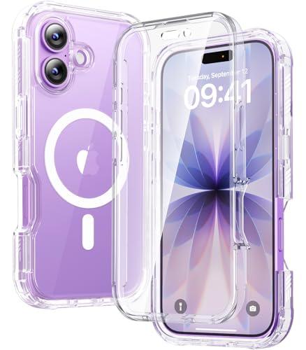 Diaclara Magnetic Designed for iPhone 17 Case 6.3 Inch Full Body Bumper,[Compatible with MagSafe] Military Drop Proof Cover with Built-in Touch Sensitive Anti-Scratch Screen Protector Clear
