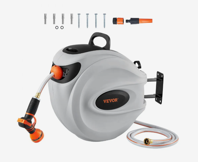 VEVOR Retractable Hose Reel Water Hose Reel 115'x1/2" 180° Swivel Wall-Mounted | VEVOR US VEVOR Retractable Hose Reel Water Hose Reel 115'x1/2" 180° Swivel Wall-Mounted | VEVOR US